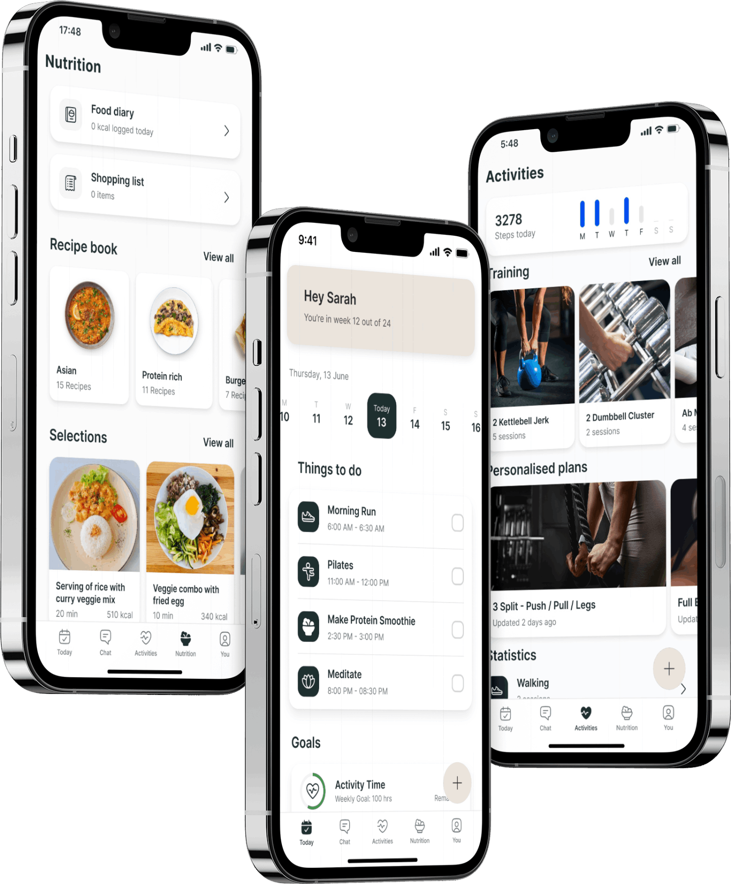A mockup of the coaching app showcasing the features.
